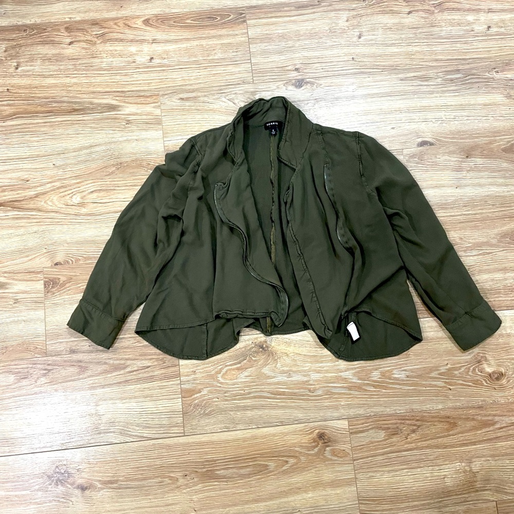 Torrid - Army Green Jacket with Zipper Detail